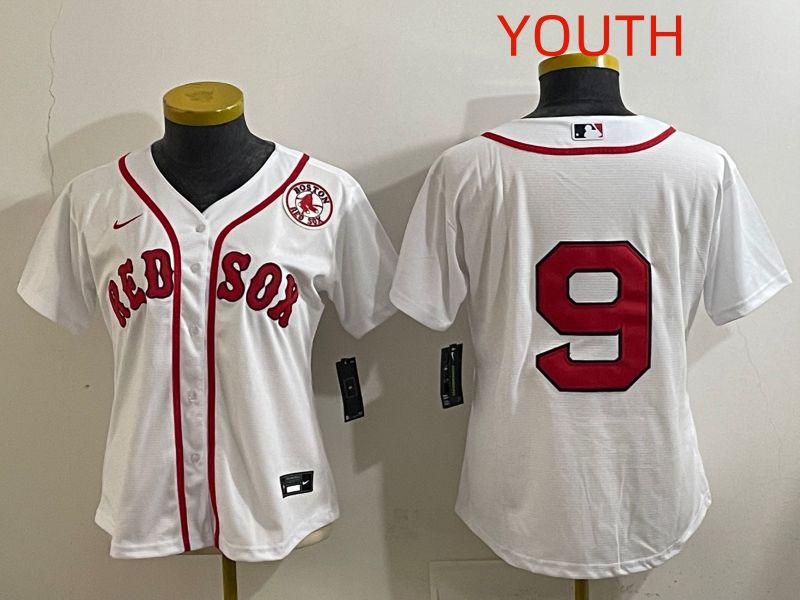 Youth Boston Red Sox #9 No Name White Game 2025 Nike MLB Jersey style 7->women mlb jersey->Women Jersey
